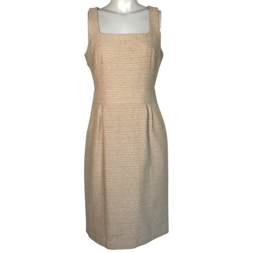 BANANA REPUBLIC TAN TWEED SLEEVELESS DRESS